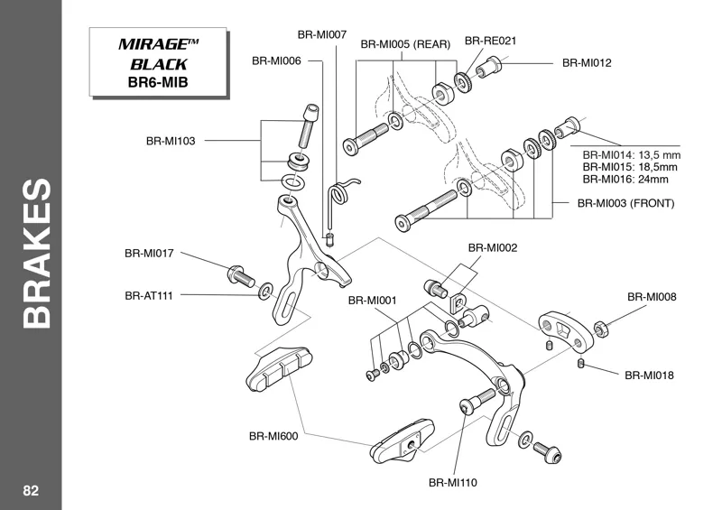 Campagnolo Mirage BR-MI600 Brake Block set of 2-1