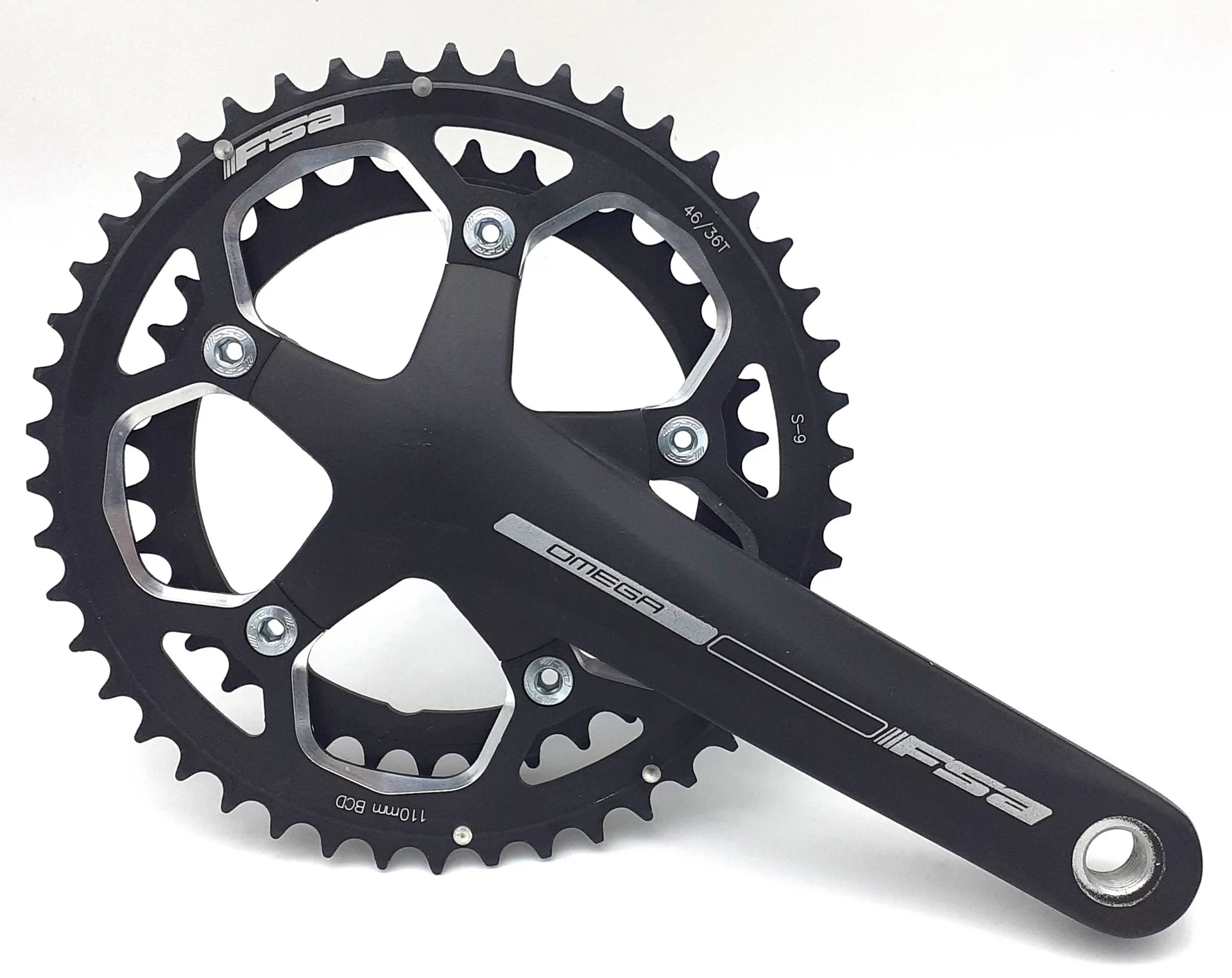 FSA Omega 170mm 36/46T Chainset in Black Shop Soiled