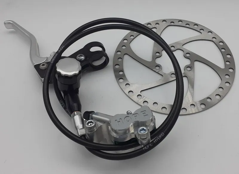 Hope Closed Sport Right Lever with IS Mount XC4 Caliper Hydraulic Disc Brake 150mm Rotor in Silver NOS-2