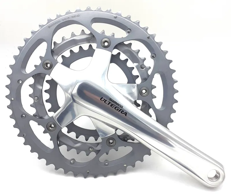 Shimano Ultegra 6603 172.5mm 52 39 30T Triple Chainset in Silver Missing Left Fixing Bolt