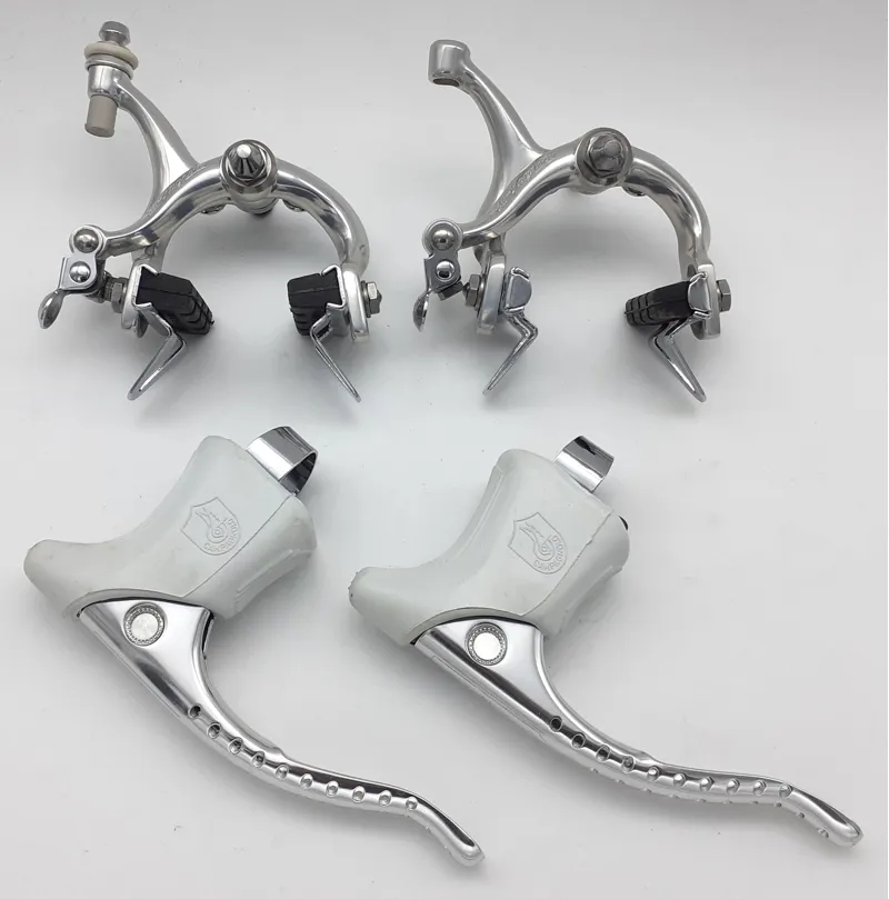 Campagnolo Victory Full Brake Set In Silver with White Hoods NOS Shop Soiled-2