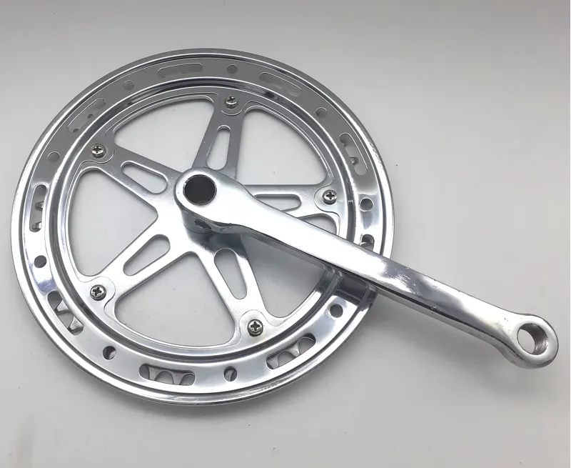 YSC Taiwan Cottered Right Crank 46T with Trouser Guard in Chrome Steel Shop Soiled-1