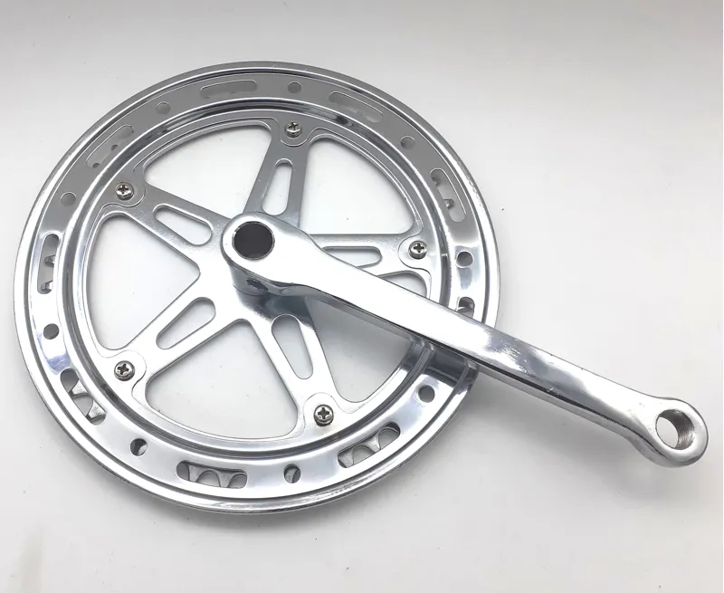 YSC Taiwan Cottered Right Crank 46T with Trouser Guard in Chrome Steel Shop Soiled