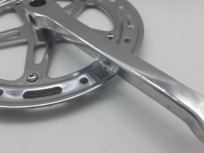 YSC Taiwan Cottered Right Crank 46T with Trouser Guard in Chrome Steel Shop Soiled-2