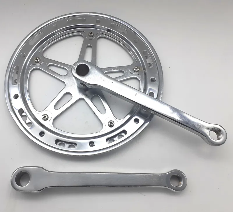 YSC Taiwan Cottered Crank 46T with Trouser Guard in Chrome Steel Shop Soiled-2