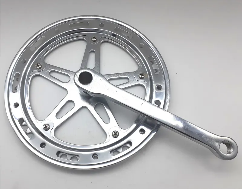 YSC Taiwan Cottered Crank 46T with Trouser Guard in Chrome Steel Shop Soiled-1