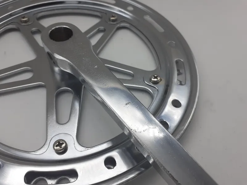 YSC Taiwan Cottered Crank 46T with Trouser Guard in Chrome Steel Shop Soiled-3