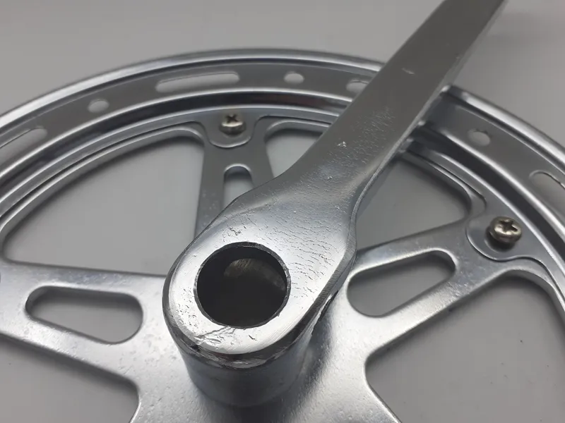 YSC Taiwan Cottered Crank 46T with Trouser Guard in Chrome Steel Shop Soiled-4