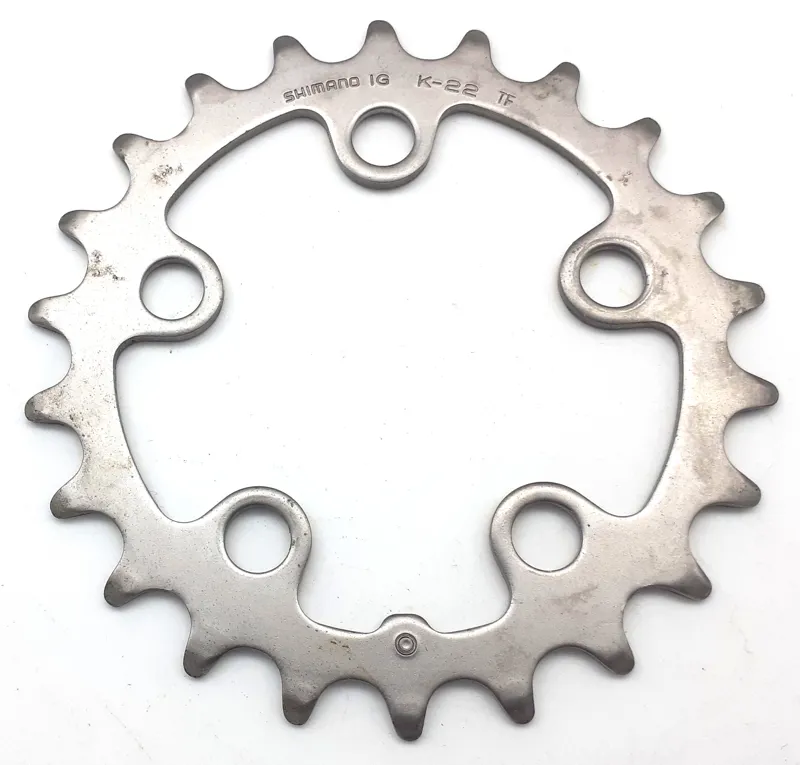 Shimano XT M737 Inner 22 Tooth IG Chainring in Silver Shop Soiled