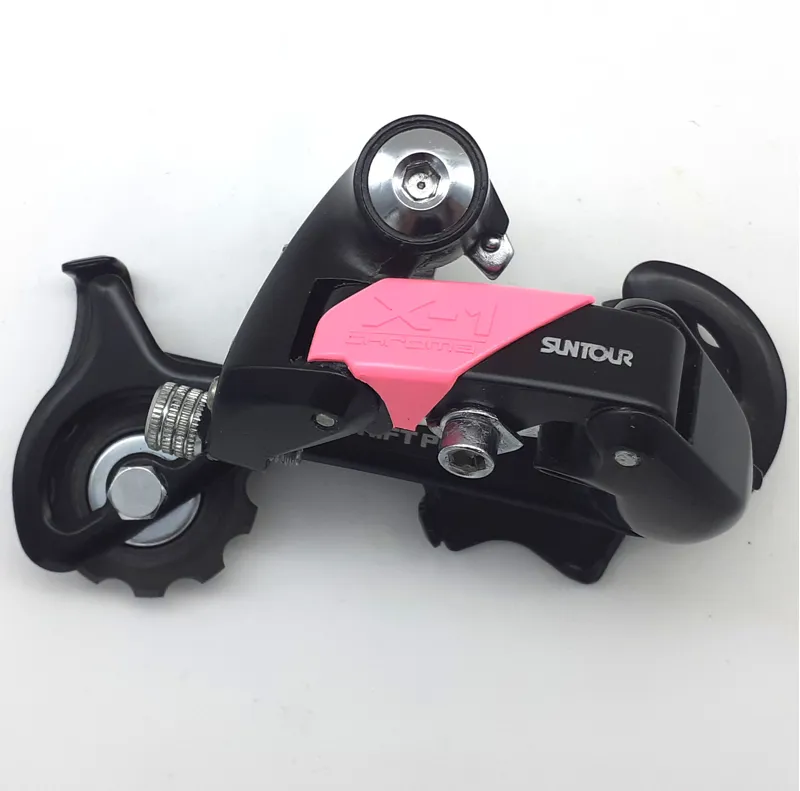 Suntour X-1 CR00-GXB Rear Derailleur with Pink Clip in Black NOS 1990-1