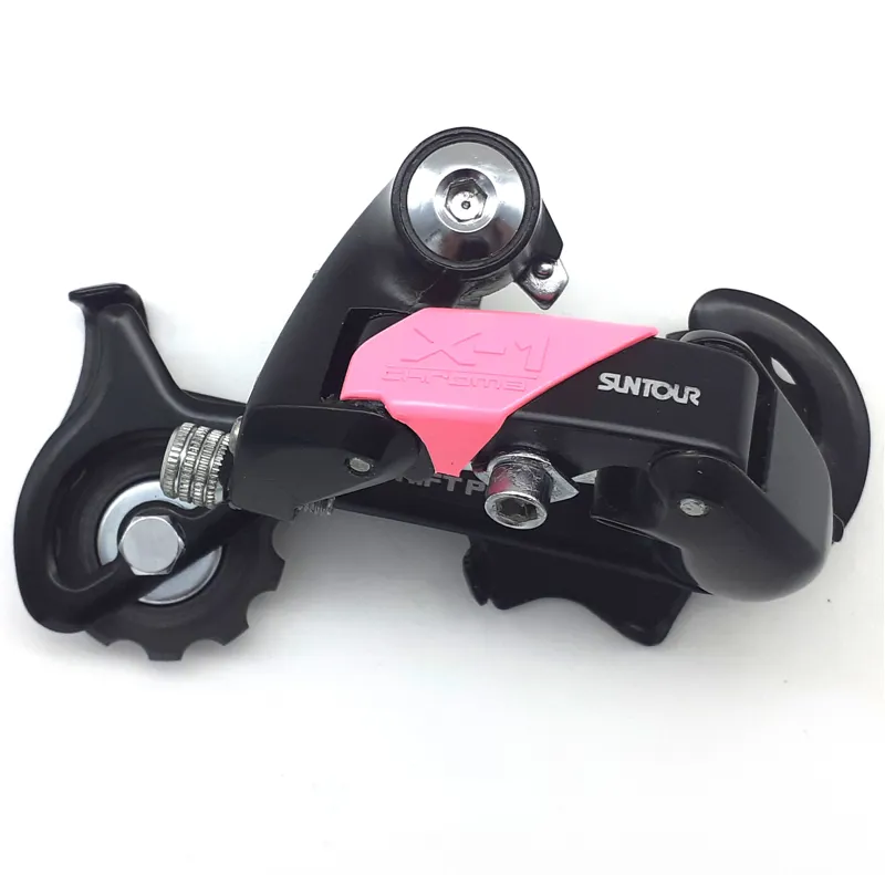 Suntour X-1 CR00-GXB Rear Derailleur with Pink Clip in Black NOS 1990