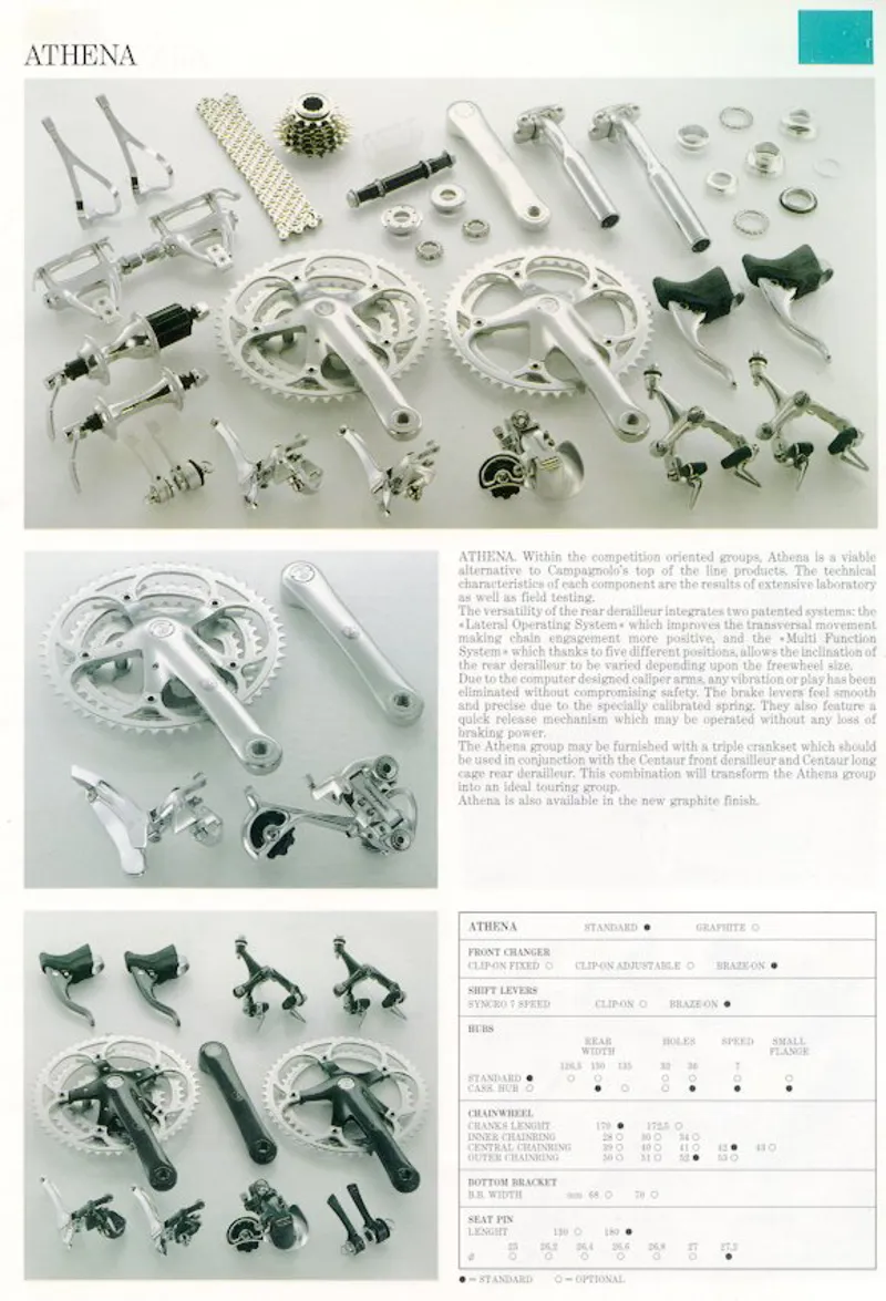 Campagnolo Athena Full Brake Set In Graphite Grey NOS 1990 Shop Soiled-3