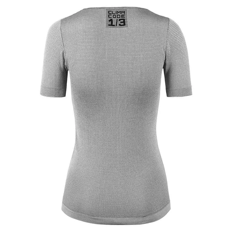 Assos Womens Summer Short Sleeve P1 Skin Layer with V-Neck in Grey-2