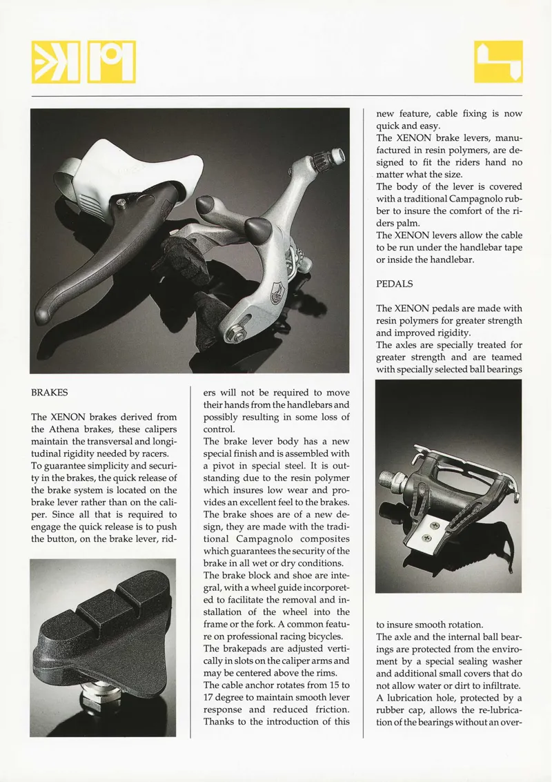 Campagnolo Xenon Full Brake Set In Grey with Light Grey Hoods NOS 1989 Shop Soiled-3