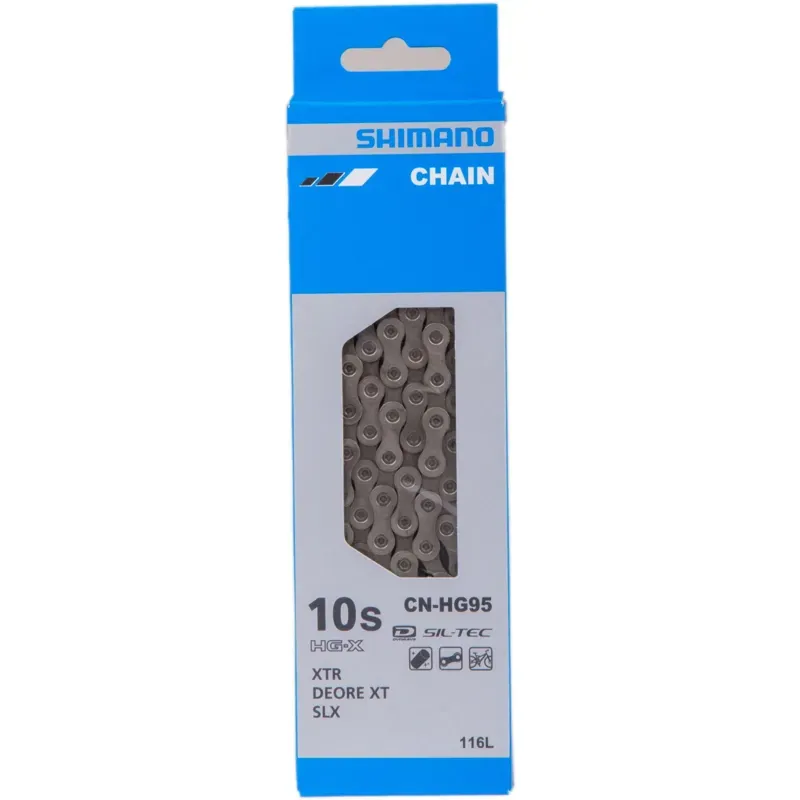 Shimano Deore XT CN-HG95 10-speed HG-X chain 116 Links in Silver-1