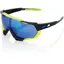100 Percent Speedtrap Mirror Blue Lens Sunglasses in Black