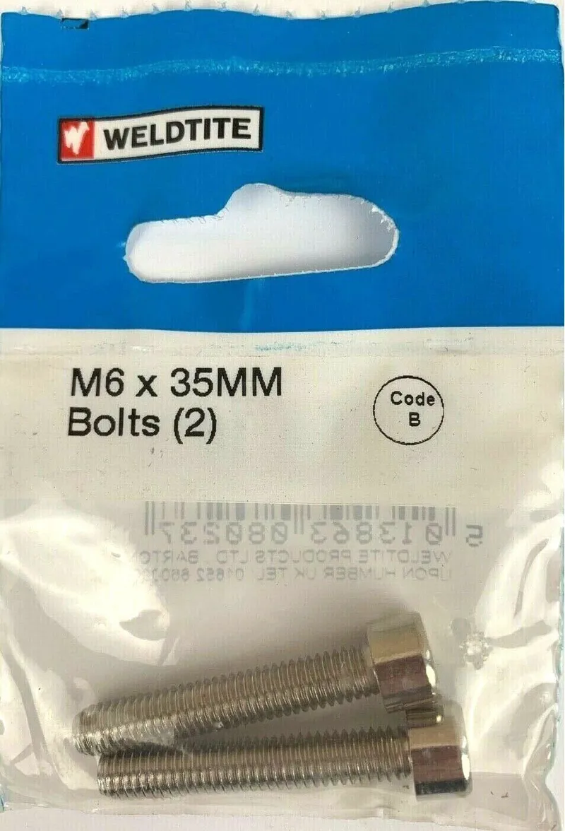 Weldtite M6 x 35mm Socket Cap Bolts x2-1