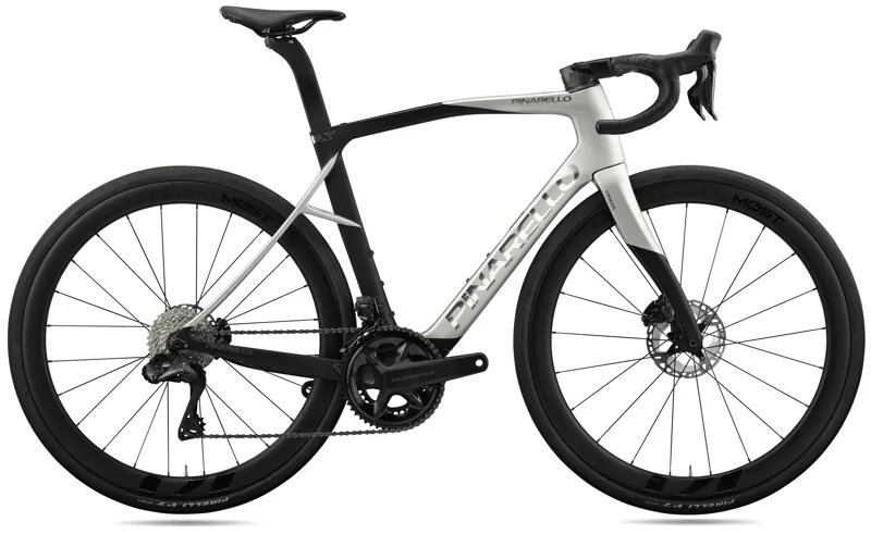 Pinarello X7 Disc with Ultegra Di2 12 Speed and Most Carbon Wheels in Saturn Silver