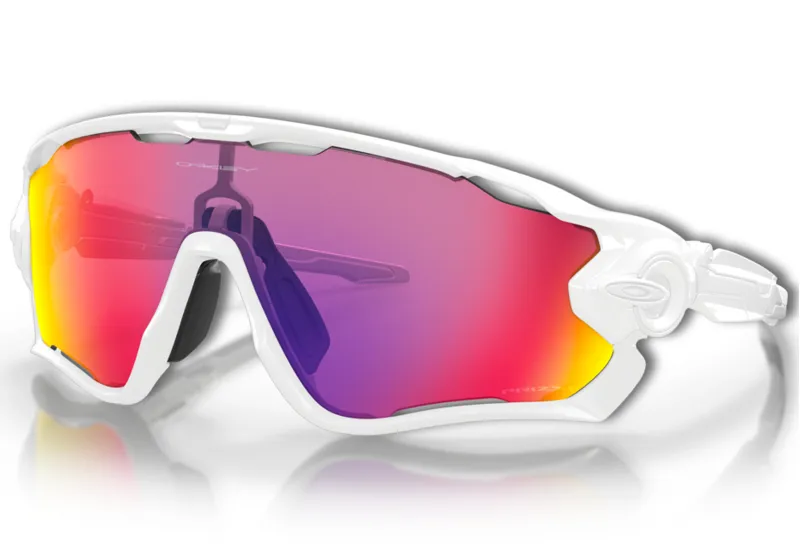 Oakley Jawbreaker in Polished White Frame with Prizm Road Red Lens