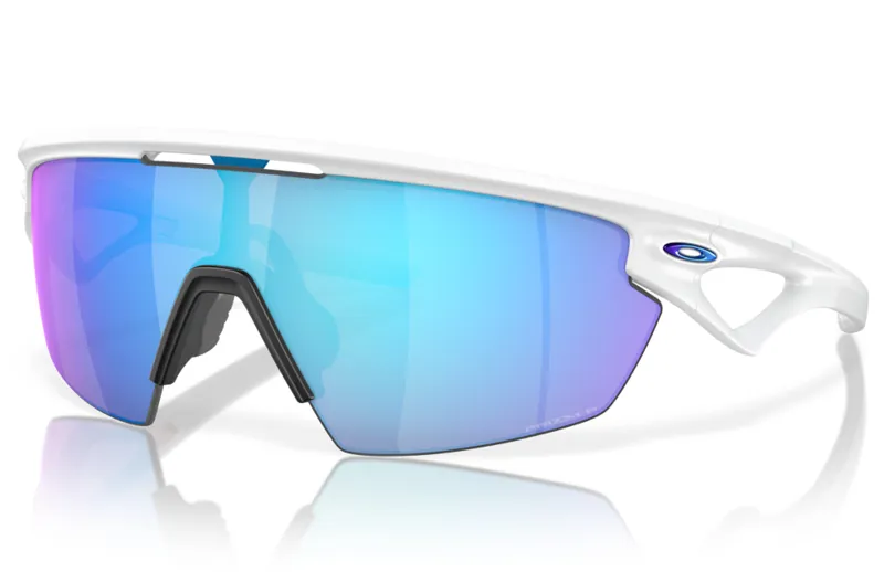 Oakley Sphaera Glasses in Matt White with Prizm Saphire Polarized Lens