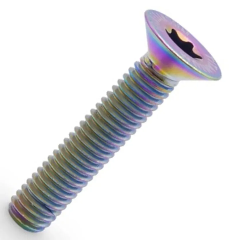 Framesandgear Titanium Countersunk Top Cap Bolt in Oil Slick