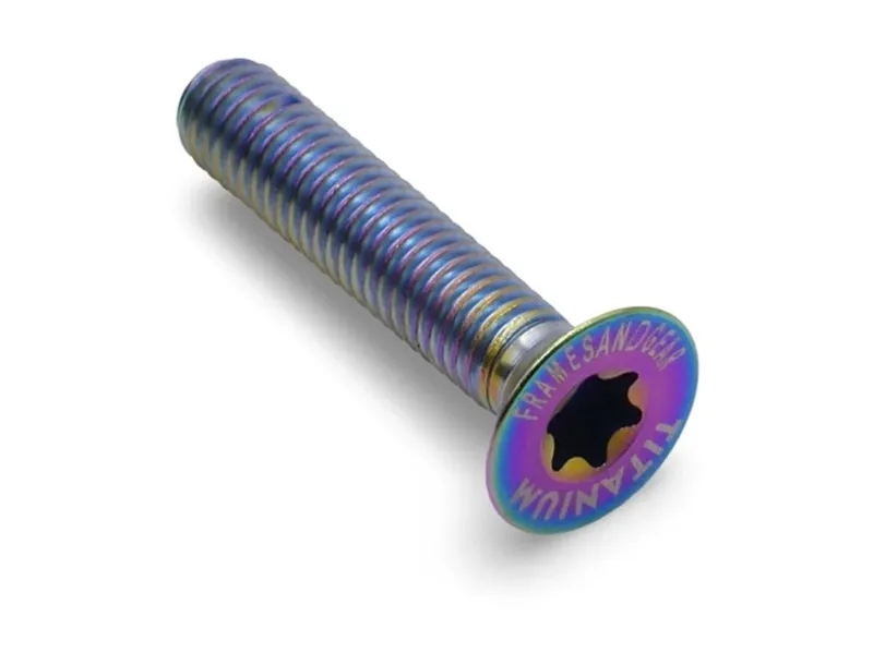 Framesandgear Titanium Countersunk Top Cap Bolt in Oil Slick-3