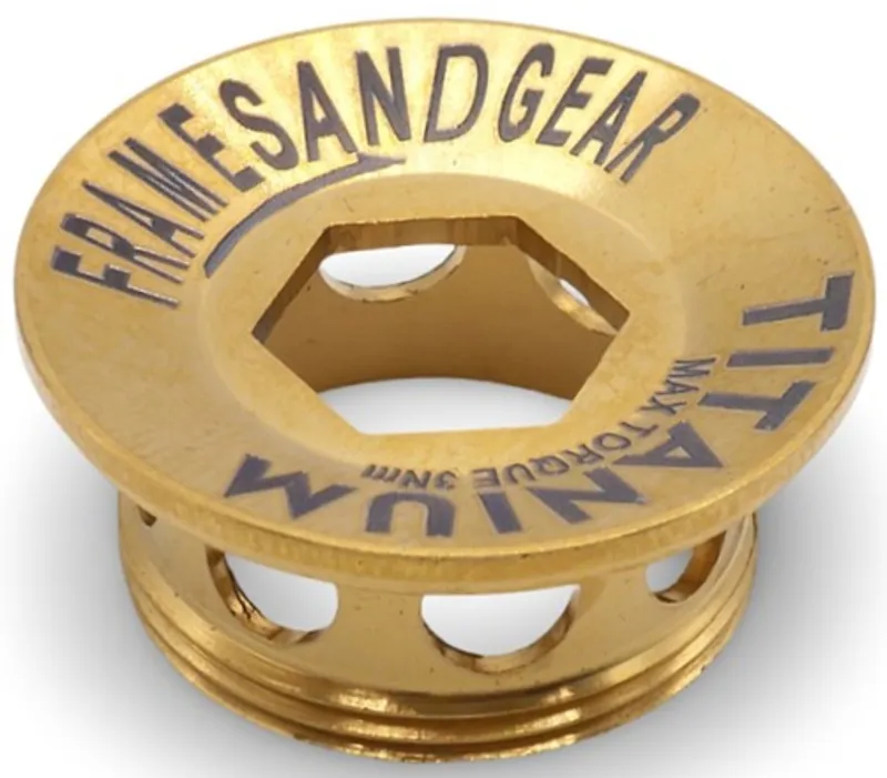 Framesandgear Titanium Crank Arm Cover Bolt in Gold-3