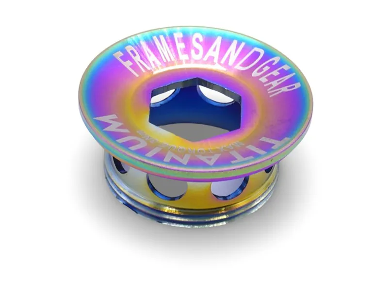 Framesandgear Titanium Crank Arm Cover Bolt in Oil Slick-3