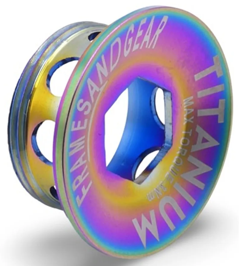 Framesandgear Titanium Crank Arm Cover Bolt in Oil Slick