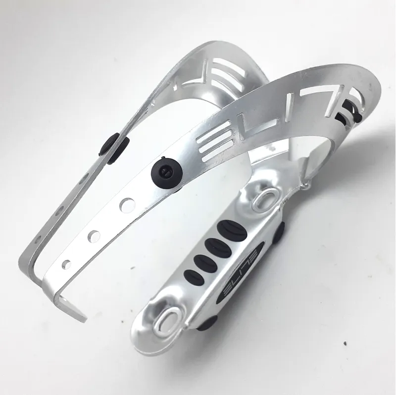 Elite Patao 66mm Bike Bottle Cage in Raw Silver Aluminium