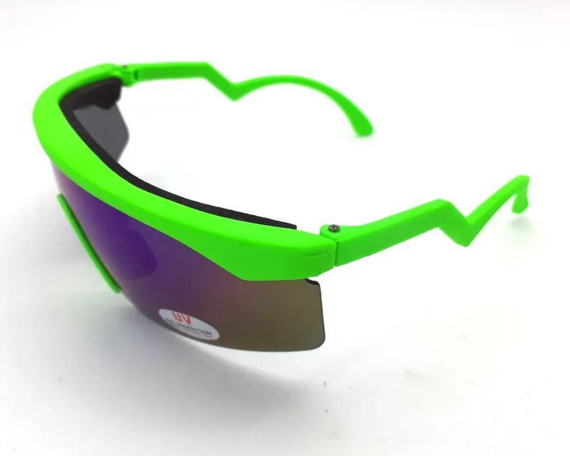 Mirror Lens Cycling Glasses in Neon Green