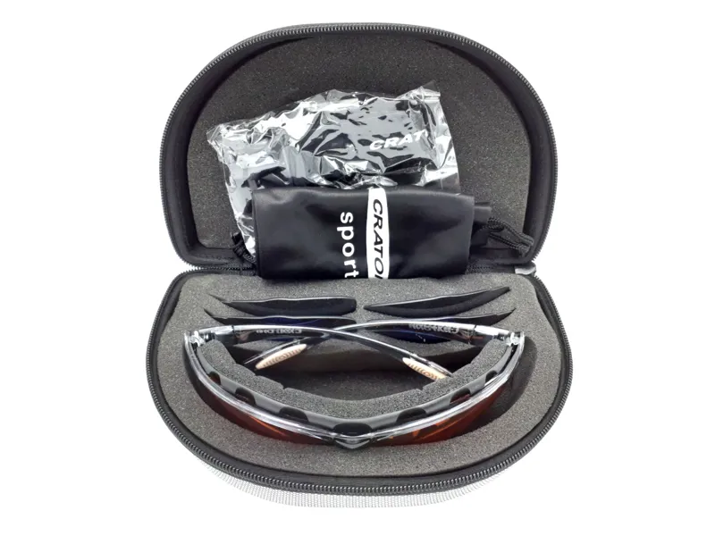 Cratoni Padded 3 Lens System Sunglasses in Crystal Grey with Case-3