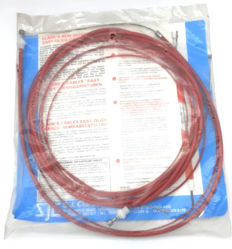 Clarks Easy Glide Cable Set in Red Vintage NOS-1