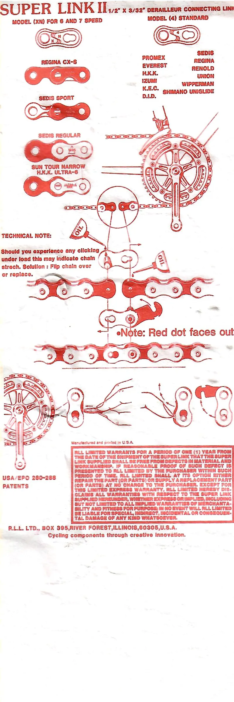 RLL Super Link II Model 4 Standard Chain Link for Vintage Chains-2