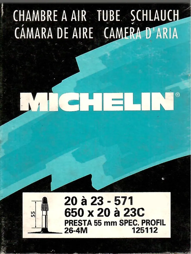 Michelin 650c x 20-23c with 55mm Presta Valve Inner Tube