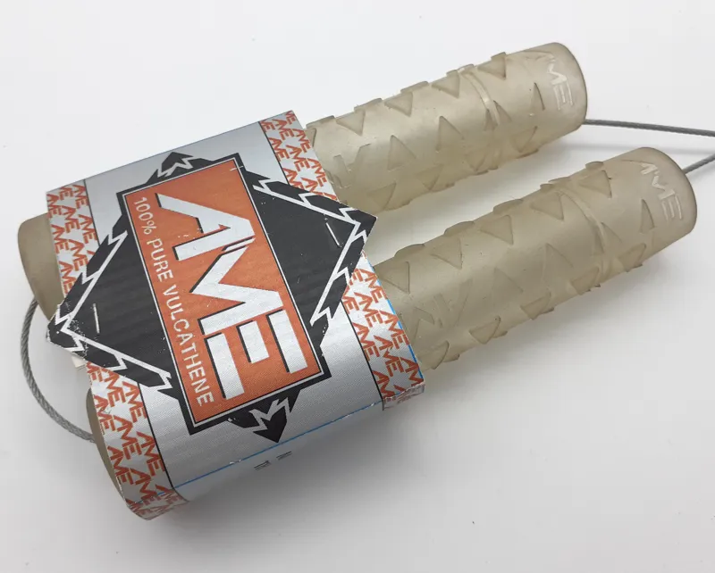 AME Tri-Star Pure Vulcathene Grips in Clear Retro 1990s NOS-2