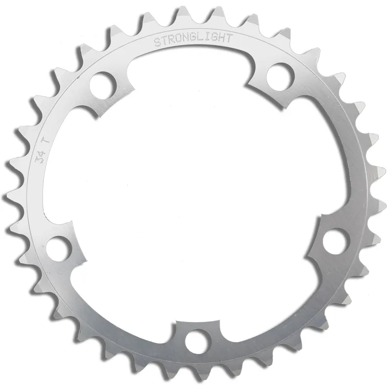 Stronglight Dural 5083 5 Bolt 110mm 34Tooth Chainring in Silver