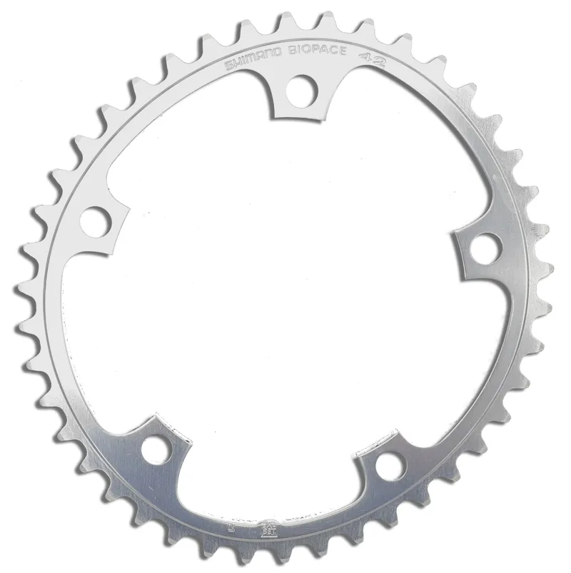 Shimano Biopace Road 130BCD Chainring 42 in Silver NOS 1987