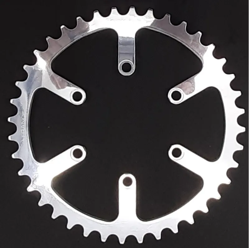 Specialites TA Cyclotouriste 6 Bolt 80BCD Chainring 40T in Silver NOS Shop Soiled-1