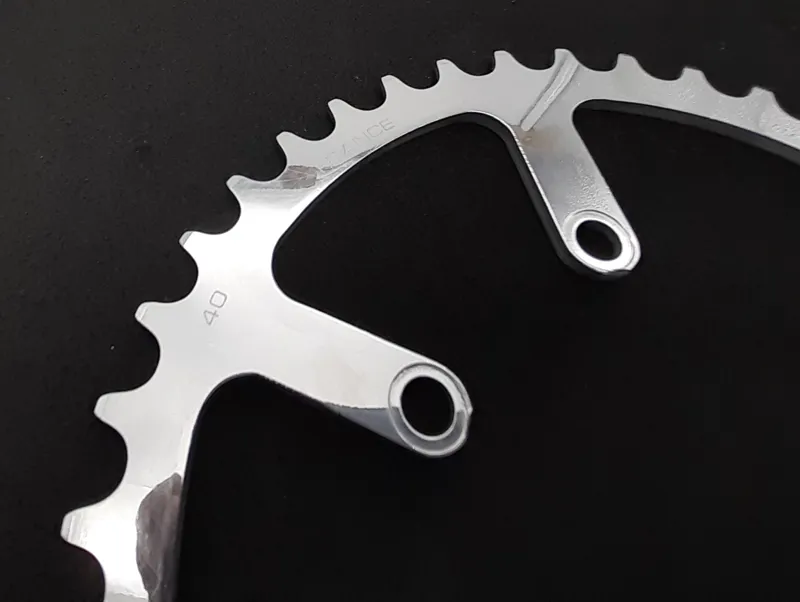 Specialites TA Cyclotouriste 6 Bolt 80BCD Chainring 40T in Silver NOS Shop Soiled-2