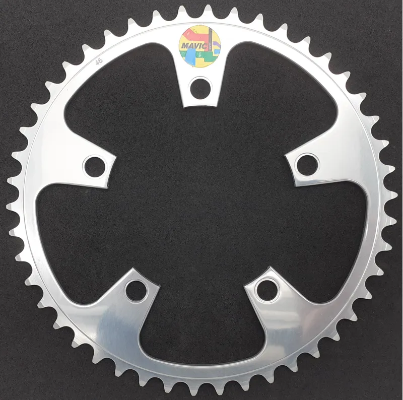 Mavic V.T.T 637 Outer 5 Bolt 110BCD 46 Tooth Chainring in Silver-1