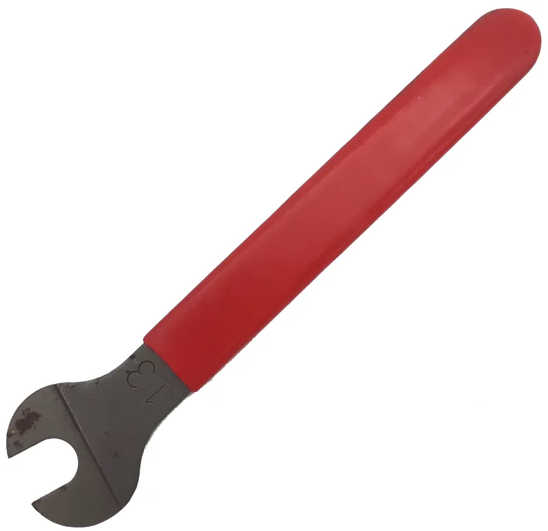 13mm Cone Spanner in Vinyl Dipped Red Shop Soiled