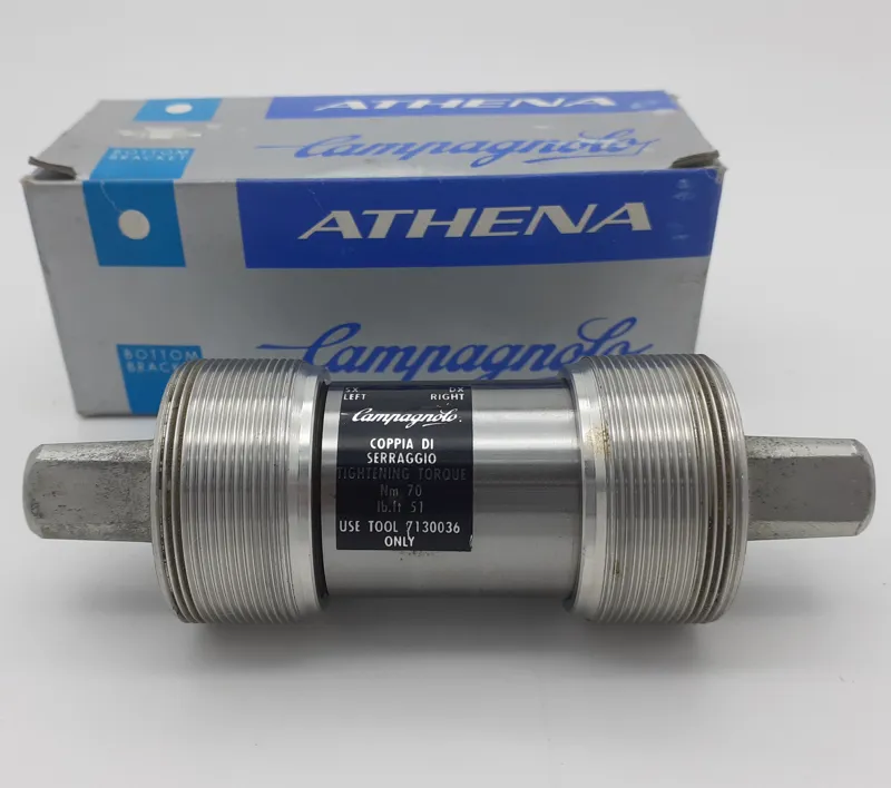 Campagnolo Athena BB-21ATCART Italian Thread 111mm Square Taper Bottom Bracket Shop Soiled-3