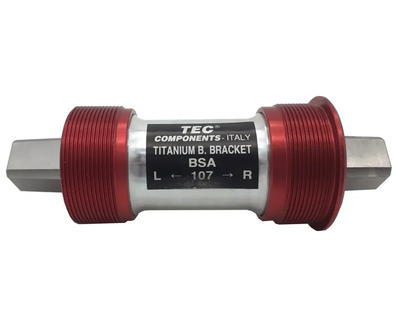 Tec Components Titanium BSA with 107mm Square Taper Bottom Bracket in Red