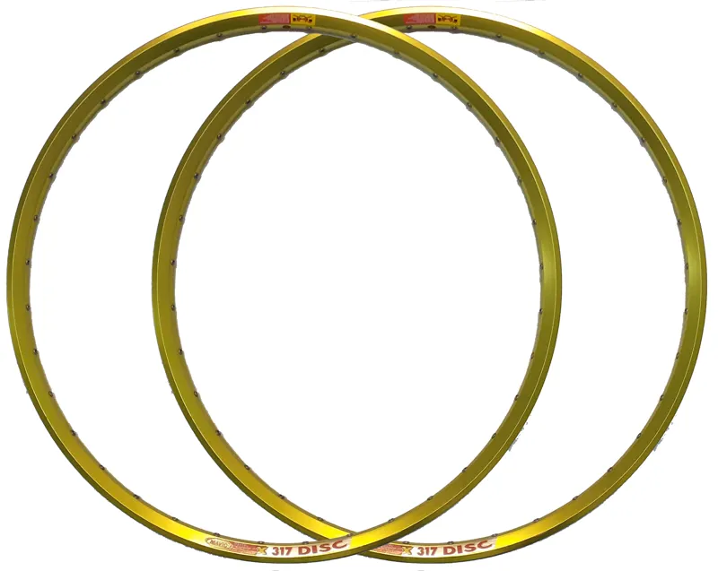 Mavic X317 Citron 26 Inch Mountainbike 36Hole Rim Pair in Lemon Yellow/Green