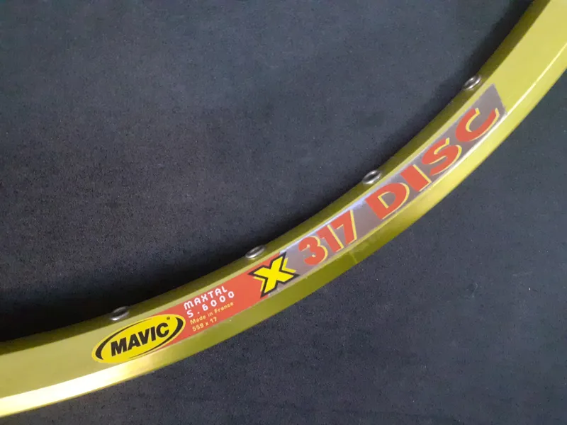 Mavic X317 Citron 26 Inch Mountainbike 36Hole Rim Pair in Lemon Yellow/Green-3