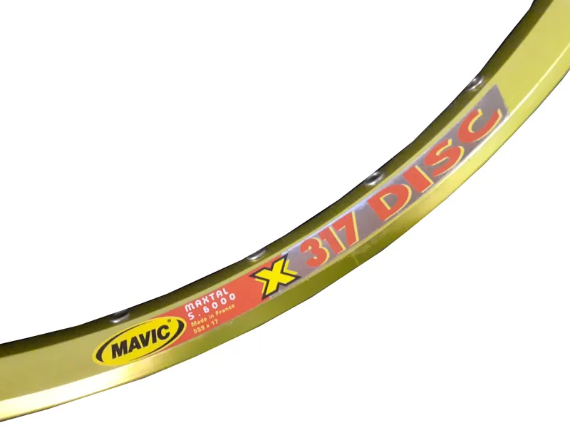 Mavic X317 Citron 26 Inch Mountainbike 36Hole Rim Pair in Lemon Yellow/Green-2