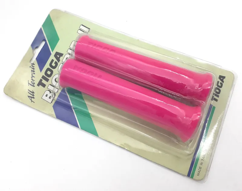 Tioga Biogrip-II Handlebar Grips in Pink Retro 1990s NOS-1