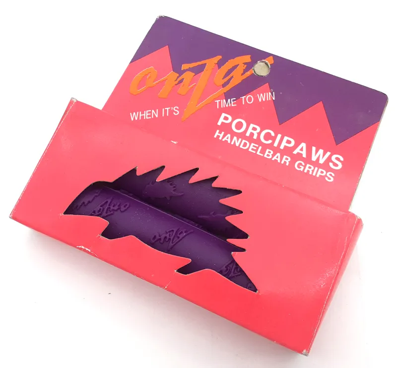 Onza Porcipaws Handlebar Grips in Purple Retro 1990s NOS-2