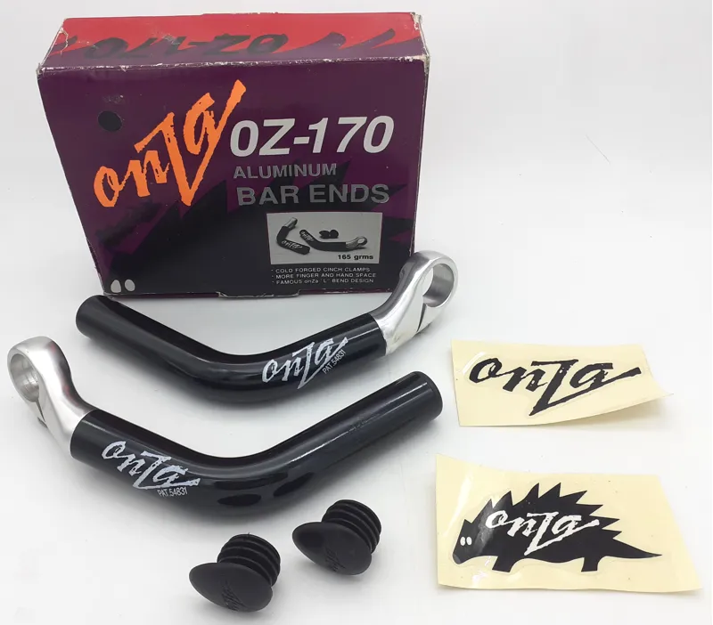 Onza OZ-170 Aluminium Bar Ends in Black NOS-2